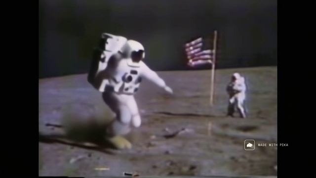 Искусственный интеллект Pika AI Космонавты на Луне