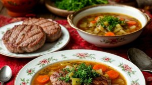 Жизнь в деревне: Приготовила еды - Солянка на обед. На ужин мясо с грибами