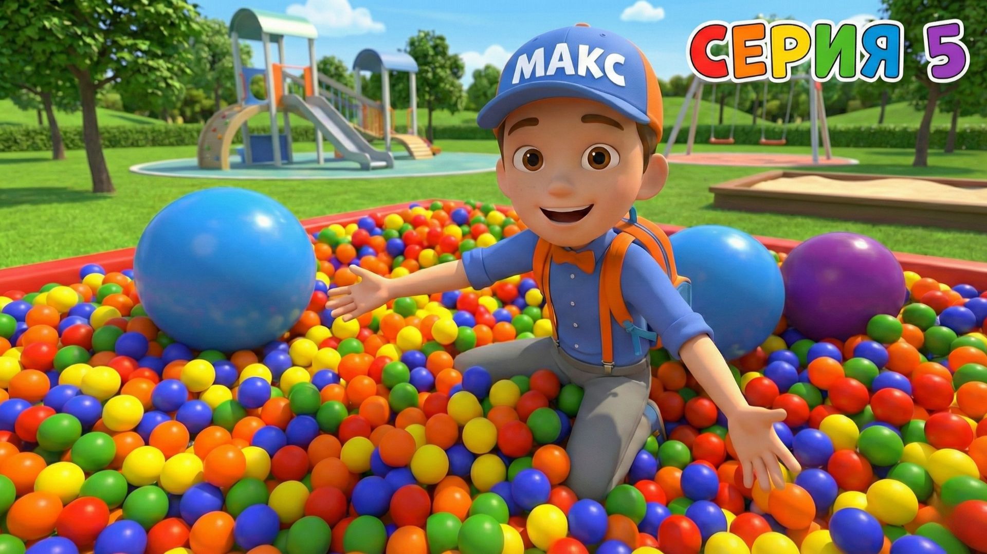 Макс играет и учится на детской площадке! Учим цвета вместе с Максом 🎨🛝 смотреть онлайн