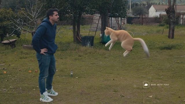 Искусственный интеллект Pika AI Летающий Кот