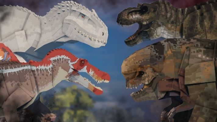 Indominus Rex and Spinosaurus vs Tyrannosaurus Rex and D-Rex! смотреть онлайн