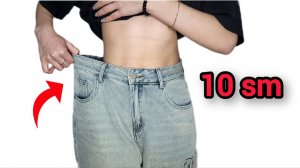 Как НЕЗАМЕТНО уменьшить талию на джинсах🔥Никто не показывает этот ЛЕГКИЙ способ!