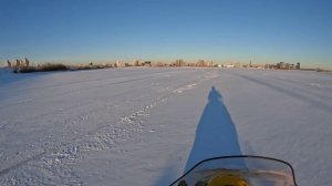 Покатушки  на снегоходе по Волге центр Казани ,Кремль ,чаша.