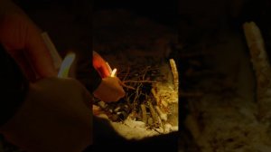 Розжиг костра в мороз #survival #идилесом #соболь #hunting #зима