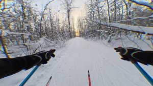 Обзор лыжной трассы "Солонога" от первого лица лыжника-любителя