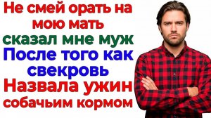 Свекровь назвала мою еду кормом! Муж остался без жены, дома и корма! | Истории Из Жизни