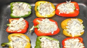 🔴 Узнала рецепт в ресторане! Это же просто гениально! Перец фаршированный!