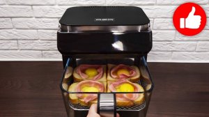 Хрустящий хлеб и яйцо – это всегда очень вкусно. Быстрый завтрак в аэрогриле на скорую руку.