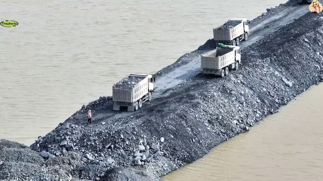 Строительство, постройка дороги на озере , обзор смотреть онлайн