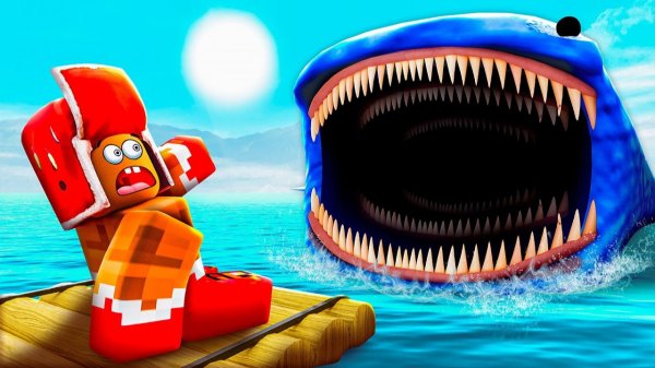 ГИГАНТСКАЯ РЫБА ХОЧЕТ ТЕБЯ СЪЕСТЬ! 😱 50 ДНЕЙ НА ПЛОТУ ROBLOX