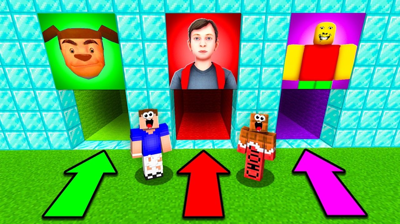 Выбери Правильный Тоннель: ТИМОХА, СКУЛБОЙ, ЗЛОЙ ПАПА в Майнкрафт! Minecraft смотреть онлайн