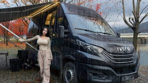 ☔Кемпинг под дождём с роскошным автодомом за 100 000 долларов.