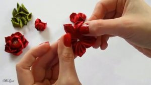 ПОВЯЗКА С ЦВЕТАМИ, МК _ DIY Kanzashi Headband(2)