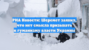РИА Новости: Шеремет заявил, что нет смысла призывать к гуманизму власти Украины
