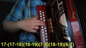 "Тонкая рябина" / Разбор на гармони по цифрам