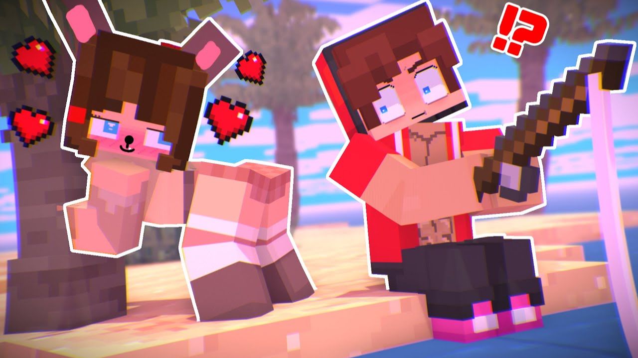 Джей Джей Сестра-ВОЛЧИЦА любит друга на ПЛЯЖЕ?! - Анимация для Майнкрафта смотреть онлайн