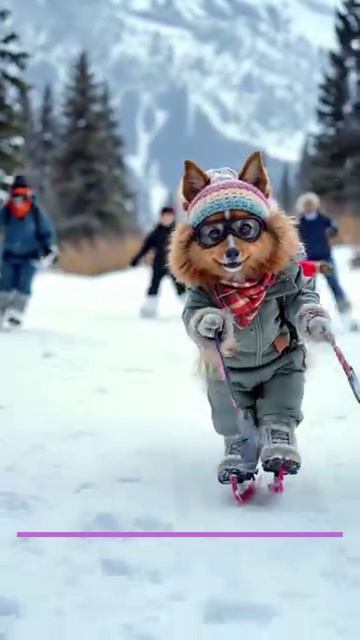 Собаки катаются на коньках