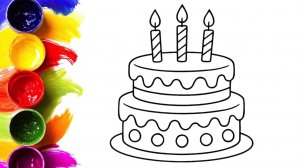 Как легко нарисовать Торт на День Рождения