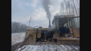 Холодный запуск дизельной техники ЗИМОЙ! Cold starting of diesel equipment in winter. Т-170, Т-130