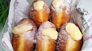 Пончики берлинеры с заварным кремом🍩