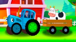 СИНИЙ ТРАКТОР ПО ПОЛЯМ