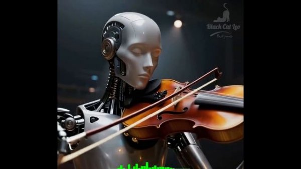 Андроид со скрипкой - музыка от студии игр Black Cat Leo (Best games)