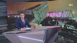 Грузовик протаранил пешеходный мост на трассе "Дон"