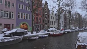 🇳🇱 Амстердам, Нидерланды - снегопад - редкое явление в городе / 2026
