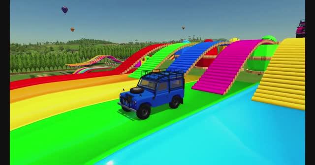 МУЛЬТИКИ ПРО МАШИНКИ. Автовозы перевозят красочные джипы. Занимательное для ДЕТЕЙ. смотреть онлайн