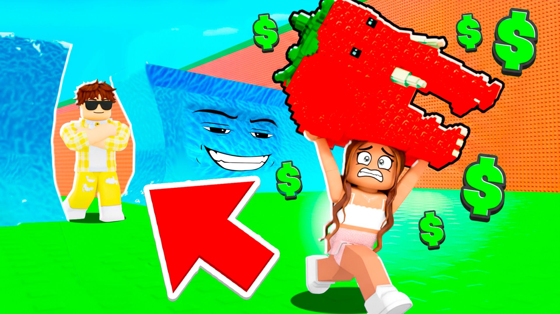 Включил ЧИТЫ и ЗАТРОЛЛИЛ свою ДЕВУШКУ в СБЕГИ от ЦУНАМИ в РОБЛОКС! смотреть онлайн