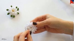 Резинки канзаши, МК _ DIY Scrunchy with Kanzashi flowers