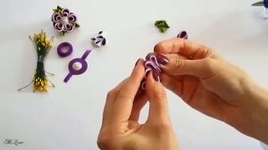 Резинки канзаши, МК _ Простые канзаши _ DIY Scrunchy with Kanzashi flower(1)