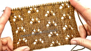 Несложных ажурный узор спицами ⭐️ Для вязания джемпера, топа, носков ⭐️ Схема