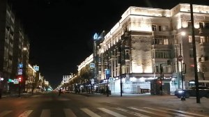 Вечерний Красноярск из окна автомобиля