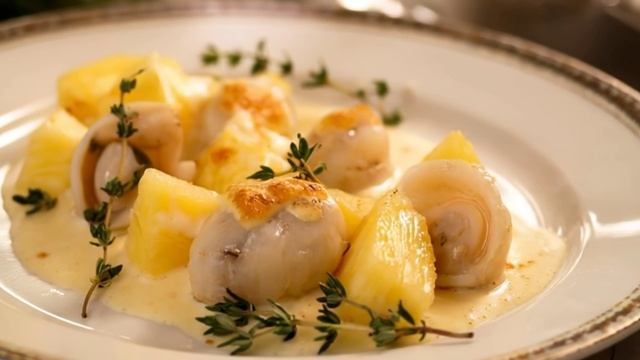 МОРСКИЕ ГРЕБЕШКИ С АНАНАСОМ. Рецепт внутри! С Вас подписка, лайки и комменты! смотреть онлайн