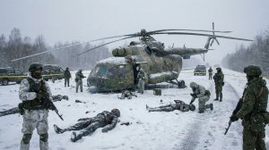 рухнул вертолет с пришельцами на дорогу военные тут