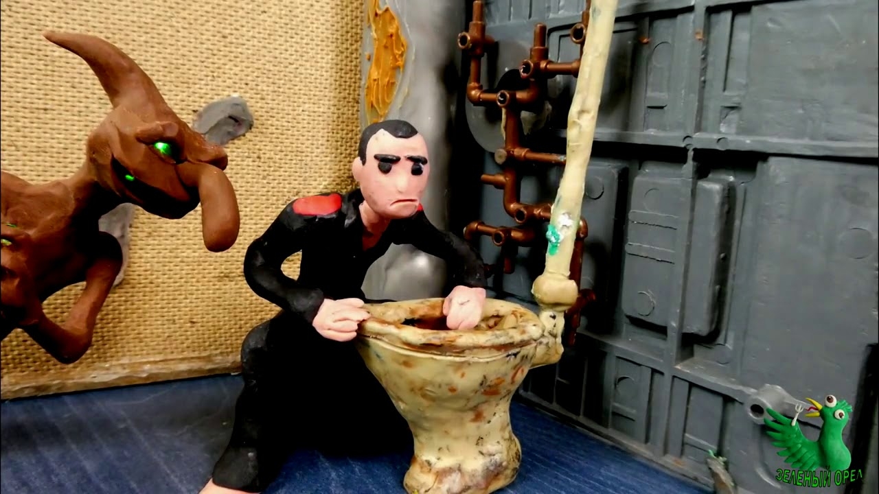 Зеленый Слоник- говновой 2 (пластилиновая анимация)