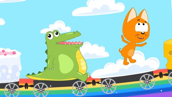 Волшебный Паровозик - Котенок Котэ - Песенка про разноцветные воздушные шарики