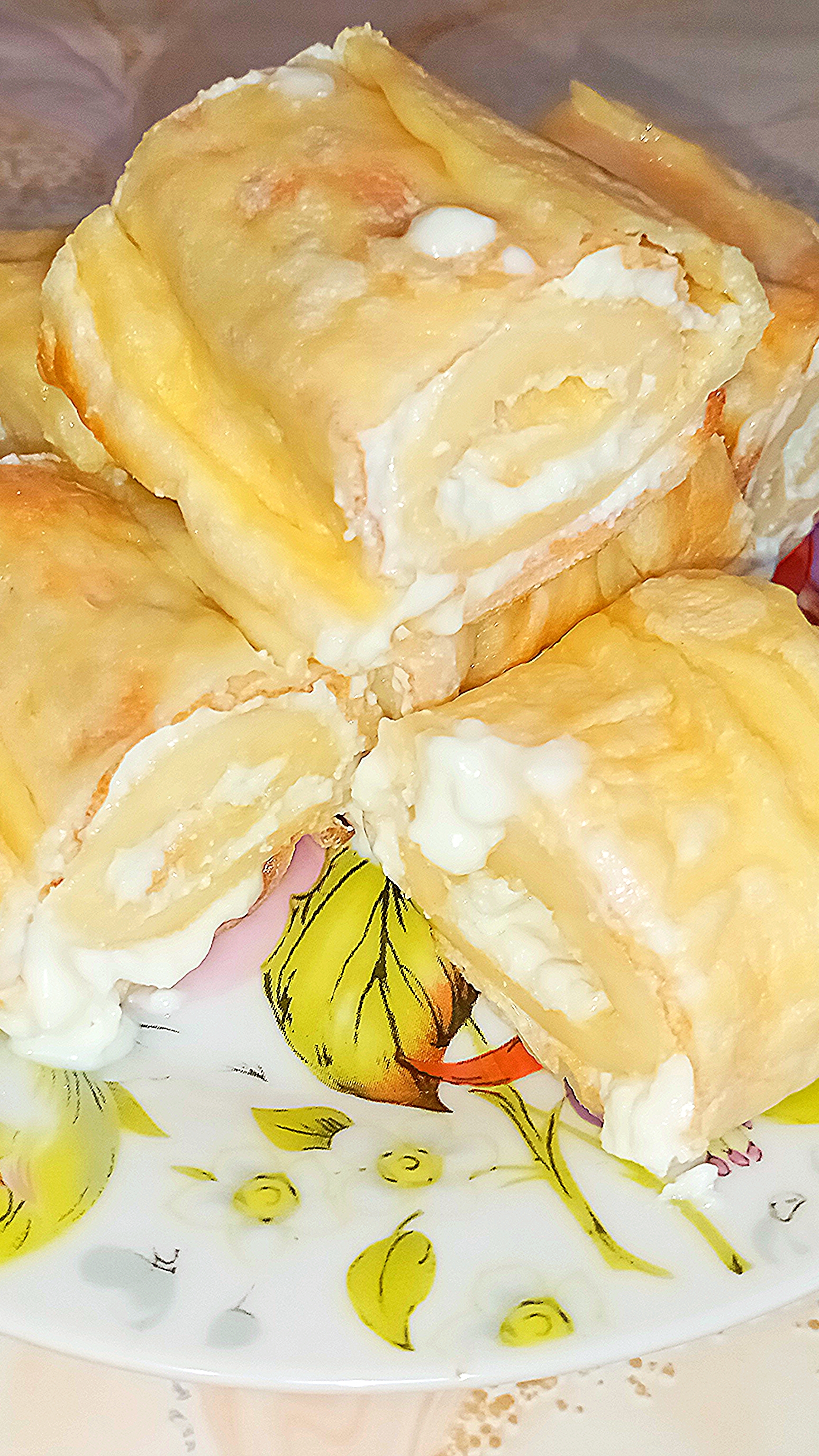 Финские блины паннукакку с творогом и сгущёнкой#еда#кулинария#рецепты#вкусно#готовимдома