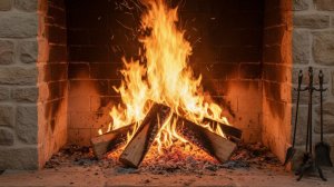 Камин. Треск дров. Звуки костра для медитации.