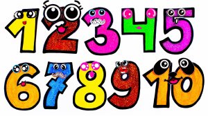 Рисуем Цифры от 1 до 10. Декорируем Блёстками и Глазками.