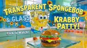 Прозрачный Губка Боб и крабовые котлеты/ Губка Боб квадратные штаны на кухне
