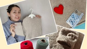 Вязальный влог / детский джемпер реглан-погон с имитацией втачного рукава / сердечки крючком / пряжа