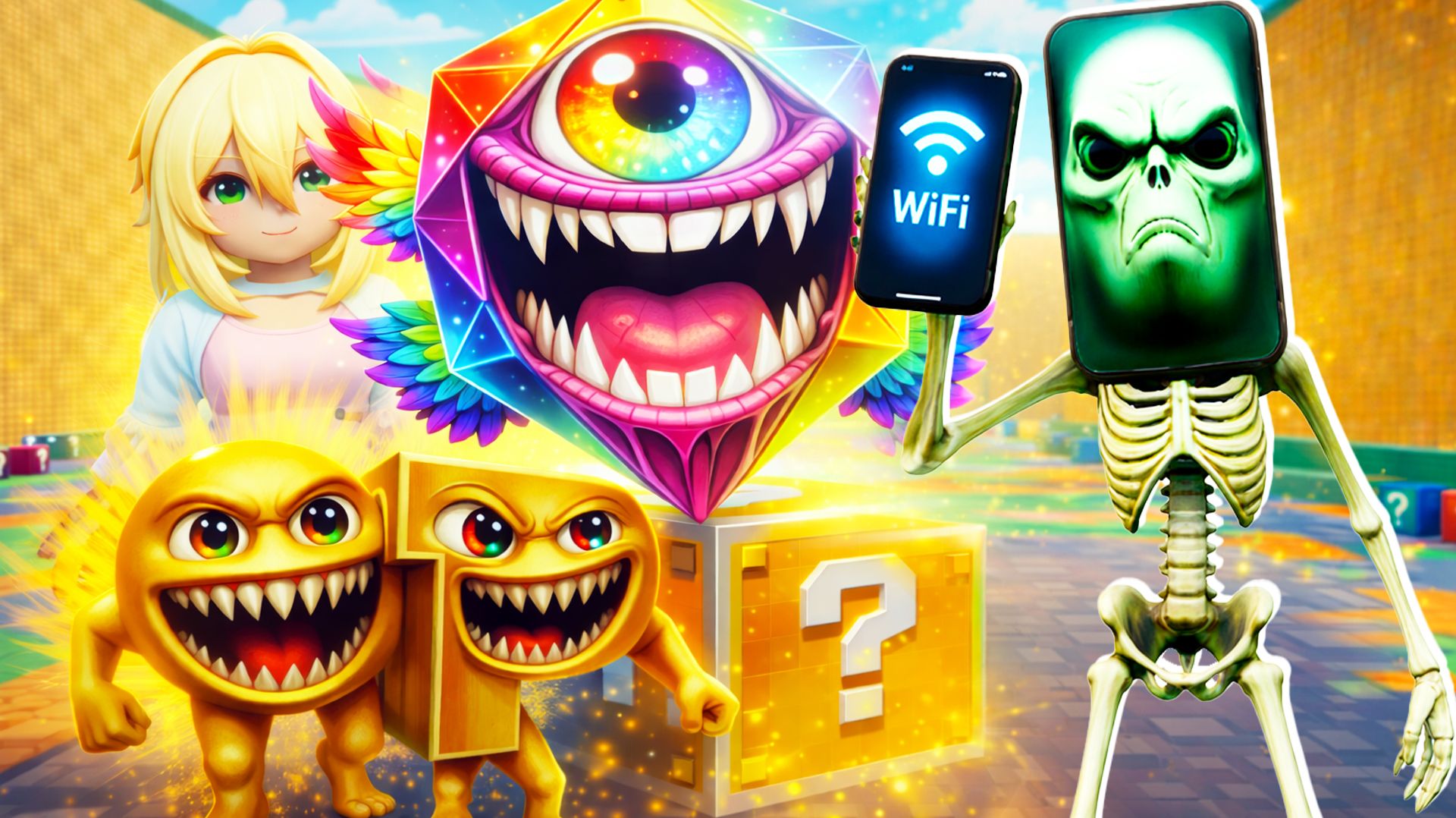 КТО КРУЧЕ Брейнрот OP или Пот ХотСпот в Tsunami Escape For Lucky Blocks Roblox | БлокиТоки смотреть онлайн