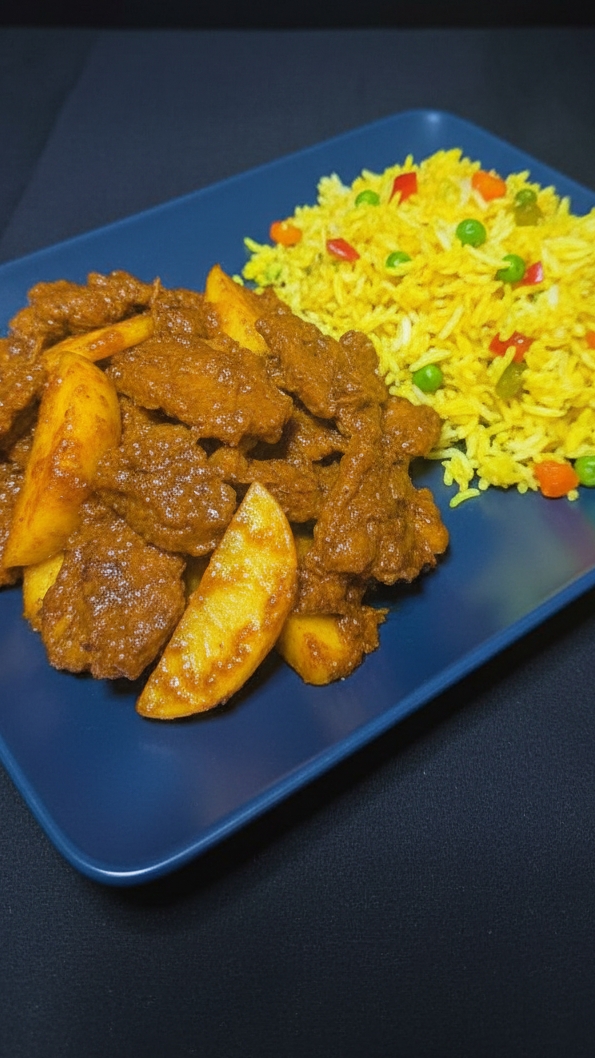 Томленое мясо с яблоками