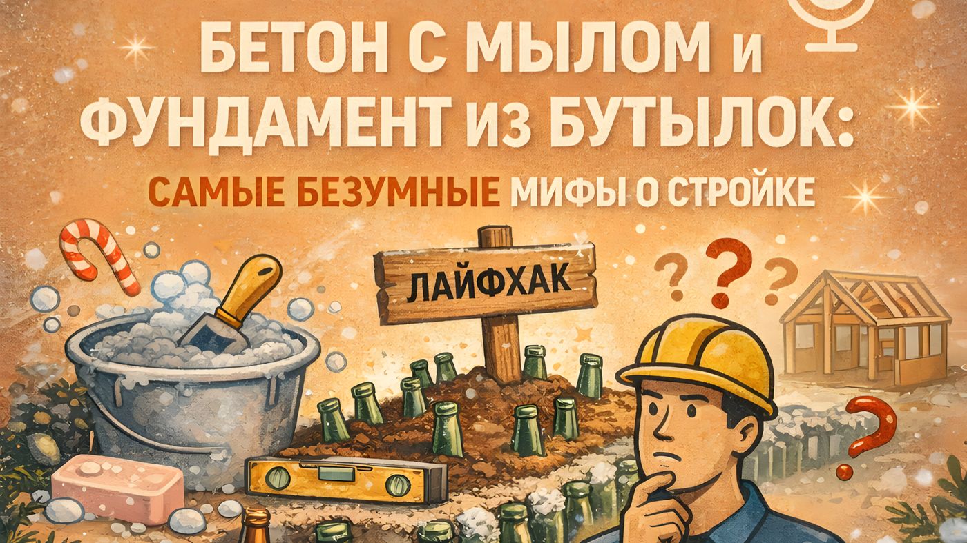 Бетон с мылом и фундамент из бутылок: самые безумные мифы о стройке