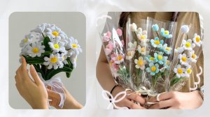 БЕЛЫЕ МИНИ РОМАШКИ ИЗ СИНЕЛЬНОЙ ПРОВОЛОКИ