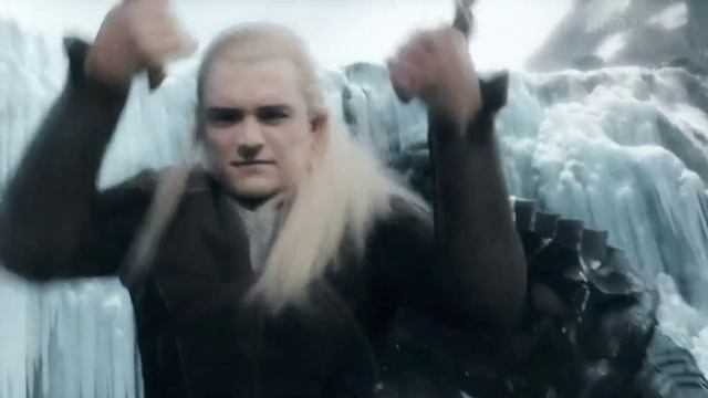 Хоббит - Битва пяти воинств.Леголас сражается с Болгом и спасает Торина.Азог сражается с Торином. смотреть онлайн