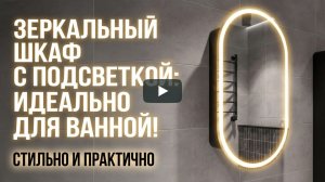 Овальный Зеркальный шкаф с подсветкой в форме капсулы