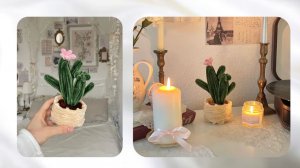 КАКТУС В КОРЗИНКЕ ИЗ СИНЕЛЬНОЙ ПРОВОЛОКИ